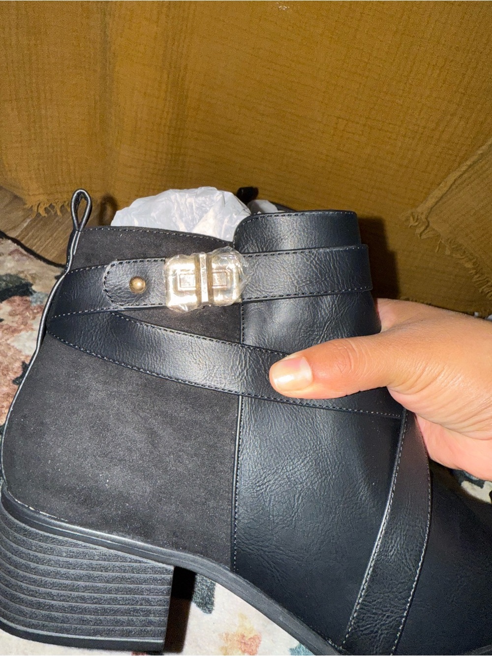 JustFab Black Ankle Booties - Picture 3 of 7